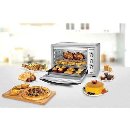 TRO62RDG-B5 /Black + Decker 62L  Double Glass Toaster Oven, Silver