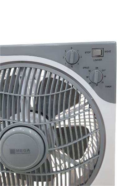 Wall-mounted fan with control panel on a white background