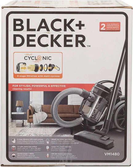 VM1480-B5/B+D_VM1480-B5_1400W Vacuum Cleaner BLACK CANISTER / 1400 WATTS / BLACK