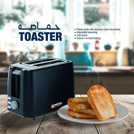 TA01301-GS/MEGA TOASTER TA01301-GS 750W BLK,750W GRILL / BLACK / 750 WATTS