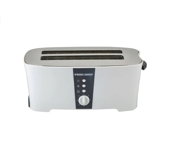 ET124-B5/Black + Decker_4 Slice long slot cool touch Toaster White,1350W 1350 watt / white