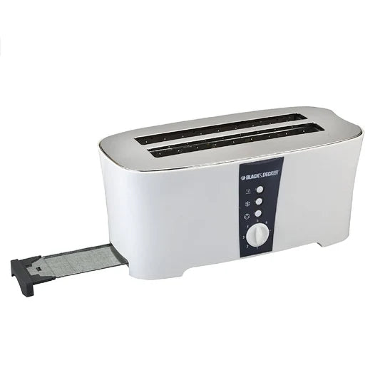 ET124-B5/Black + Decker_4 Slice long slot cool touch Toaster White,1350W 1350 watt / white