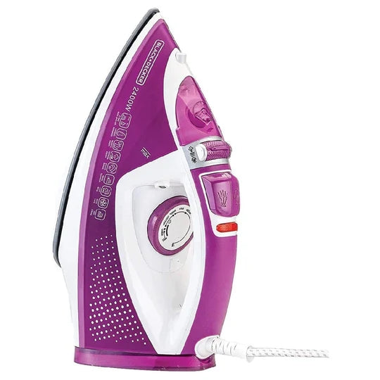 X2450-B5/Black + Decker_2400W MPP+ Steam Iron with Auto Shutoff & Ceramic Soleplate,Pink STEAM IRON / 2400 WATTS