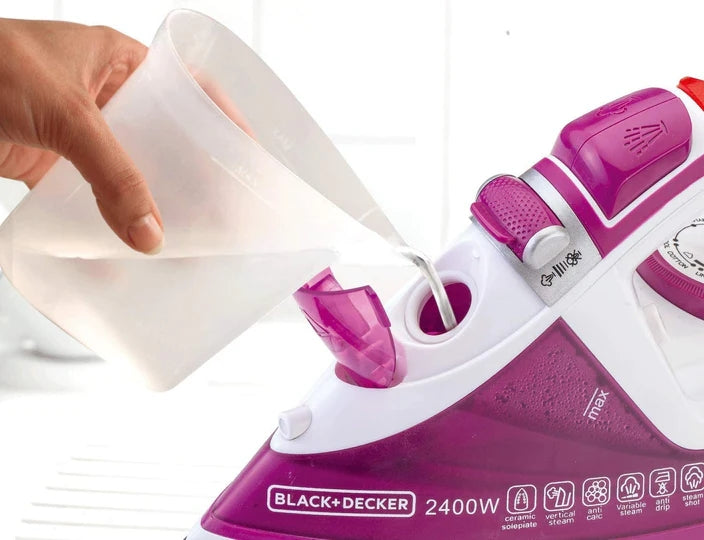 X2450-B5/Black + Decker_2400W MPP+ Steam Iron with Auto Shutoff & Ceramic Soleplate,Pink STEAM IRON / 2400 WATTS