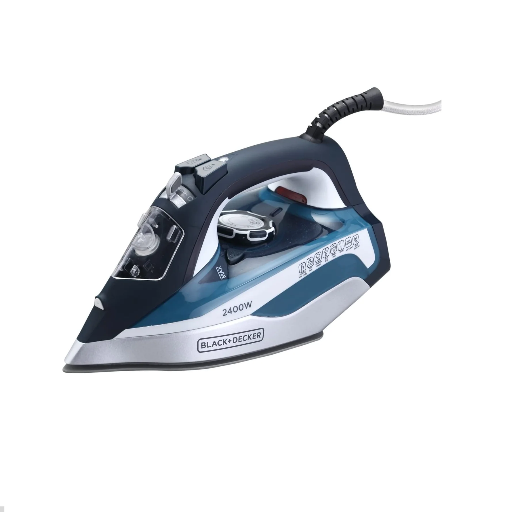 Black & Decker Steam Iron, Ceramic Plate, 2400Watts, Blue