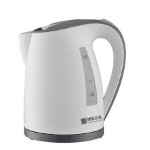 Mega Electric Kettle Plastic, 1.7Lit, 2200Watts, White