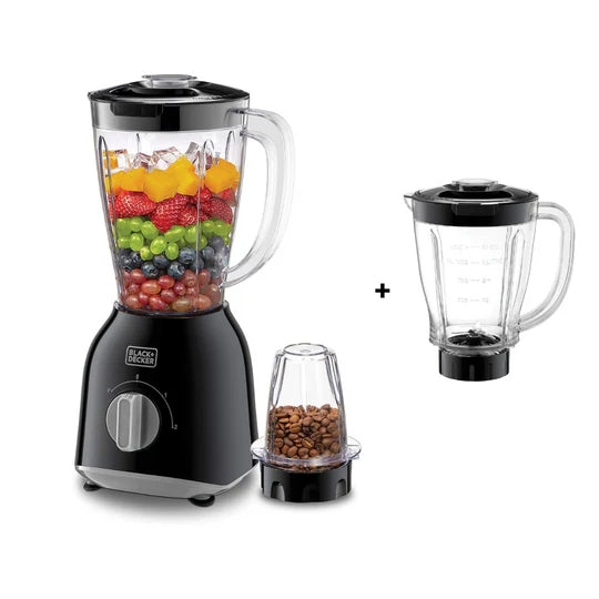 BX365-B5 / Black + Decker B+D_400W Blender with 2 Grinders, Black 400 / 1.5L / 3