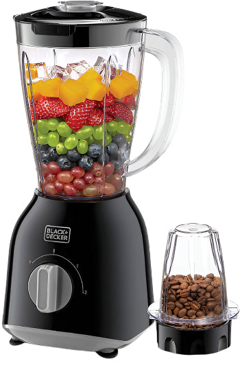 Black + Decker Blender with Grinder & Extra Jar, 400Watts, Black Black + Decker Blender with Grinder & Extra Jar, 400Watts, Black