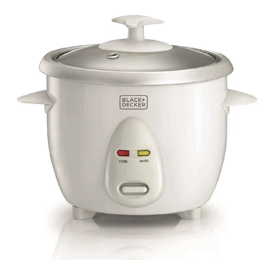 RC650-B5/Black + Decker_0.6 Ltr. Rice Cooker with Glass lid,White, 350 WATTS / 600 ML / WHITE