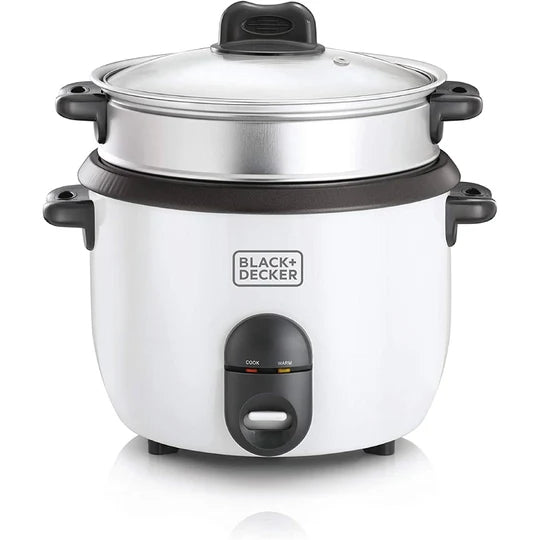 RC1860-B5/Black + Decker_1.8 Ltr. Non Stick Rice Cooker with Glass Lid,White 700 WATTS / 1.8 L / WHITE