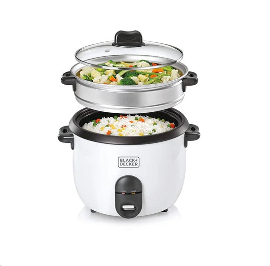 RC1860-B5/Black + Decker_1.8 Ltr. Non Stick Rice Cooker with Glass Lid,White 700 WATTS / 1.8 L / WHITE