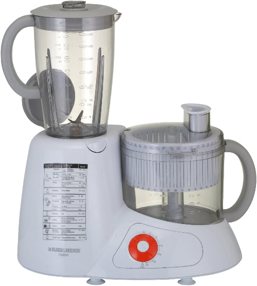 Black & Decker Food Processor, 1.5Lit, 1000Watts, White