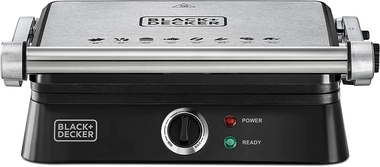 Black & Decker Grill, 1400Watts, Stainless Steel Black & Decker Grill, 1400Watts, Stainless Steel