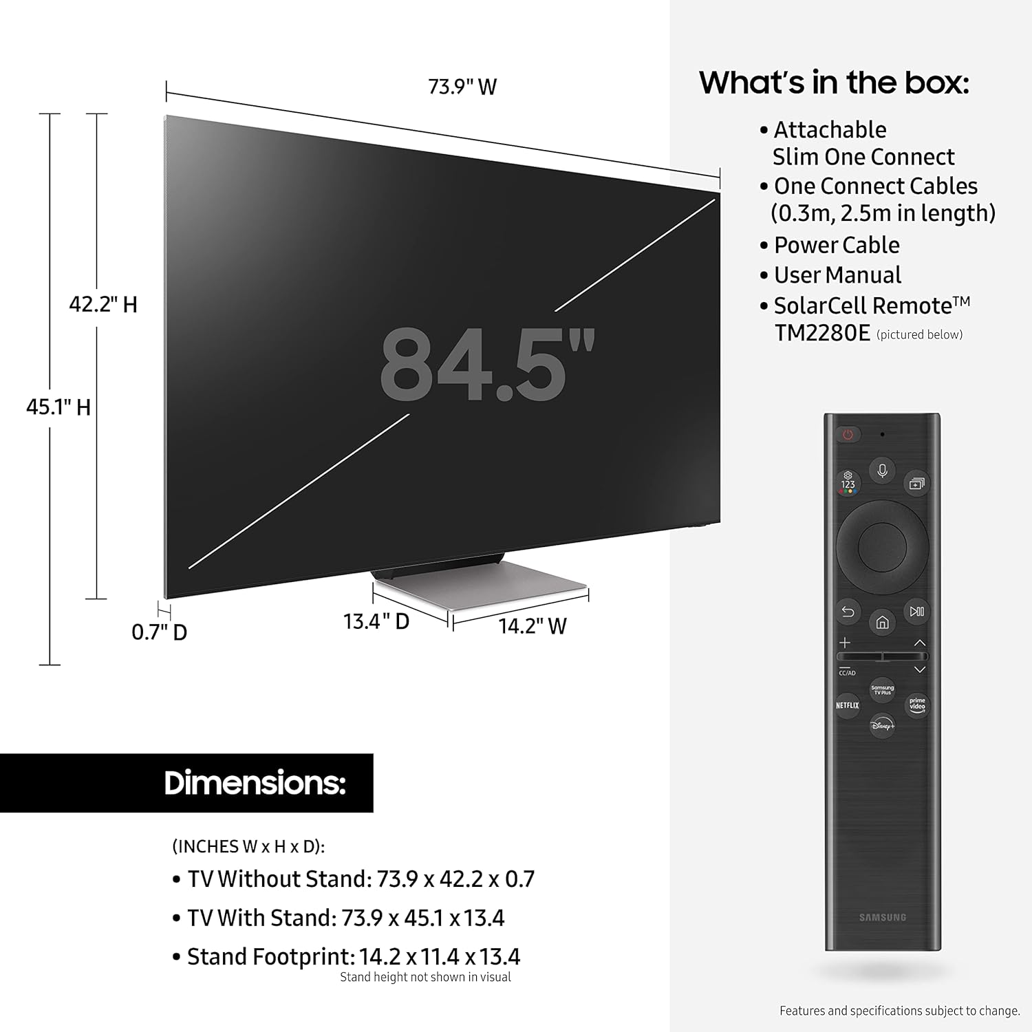 Samsung Led Tv 85-inch Smart Neo Qled 8K 4 HDMI 3 Usb Satellite Built-In Wi-Fi