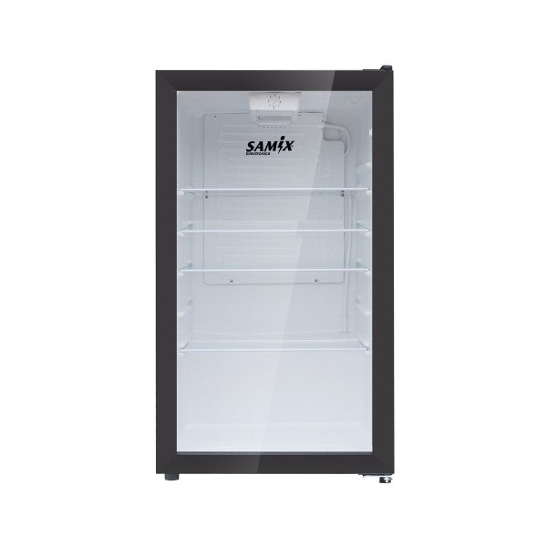 Samix Refrigerator Cooler Mini Bar, Glass Door, 93Lit, Black