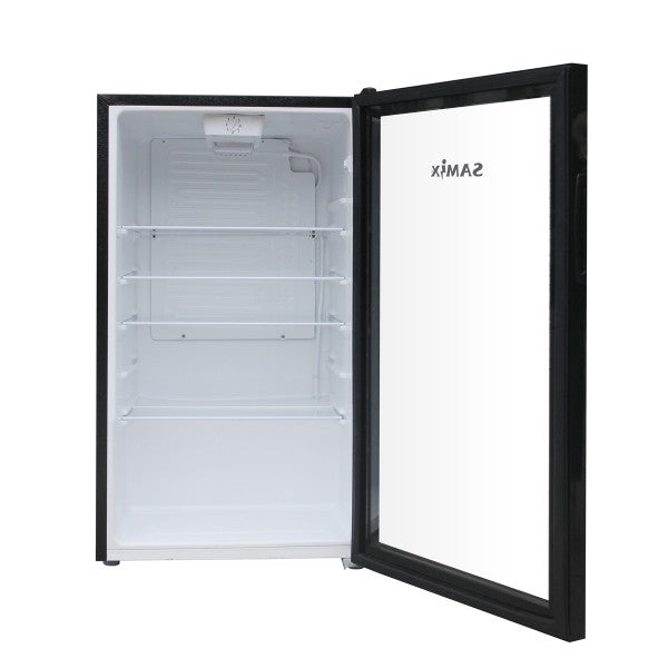 Samix Refrigerator Cooler Mini Bar, Glass Door, 93Lit, Black