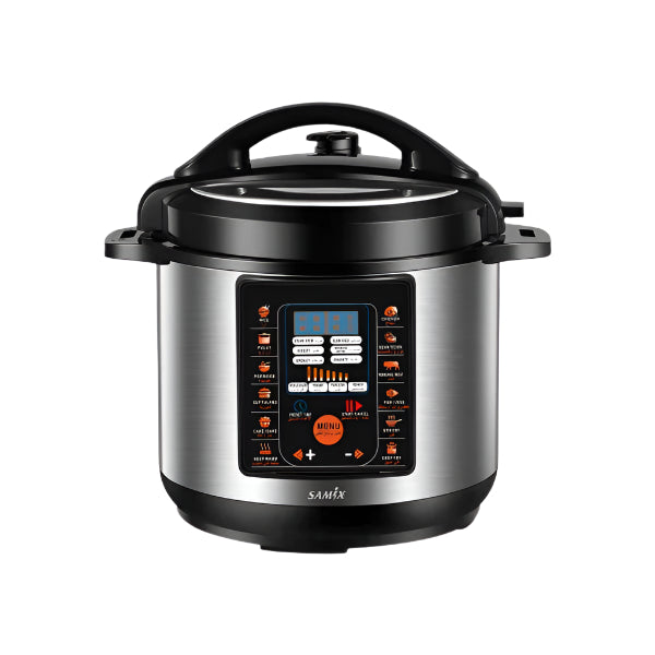 Samix Pressure Cooker, 8Lit, 1350Watts, Black & Steel