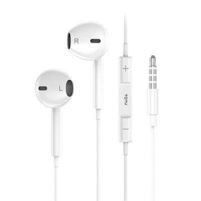 EAUA-012/EAUA-012 (WHITE ) 3.5MM Earphones  with Mic Wired Earphone / White / Wired