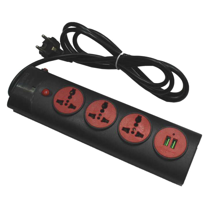 Qiao Sheng 3 Port Multiplug With Two Usb Port 804