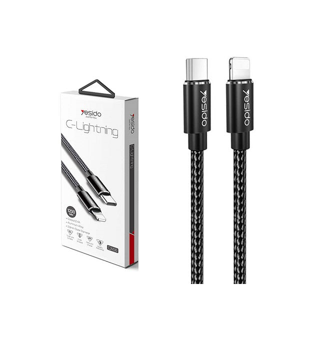 CA56/Yesido Type-C to Lightning Data Cable 1200Mm Type-C / Black / N/A