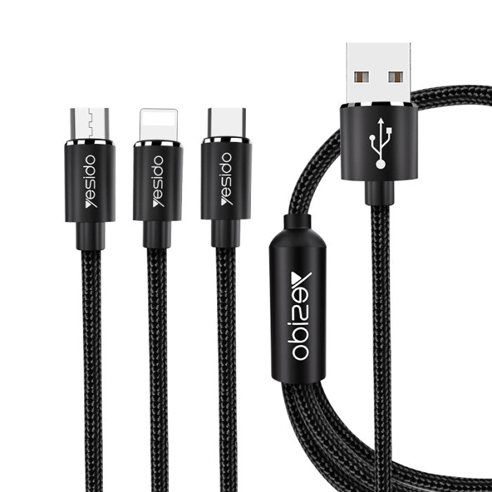 CA60 /Yesido 3 in 1 USB cable Cable / Black / N/A