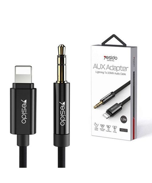 YAU-17/Yesido 3.5mm -lightning AUX Audio cable Cable / Black / N/A