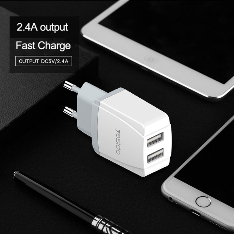 "YC21/Yesido  2 USB Port Travel Charger CHARGER / Black / N/A