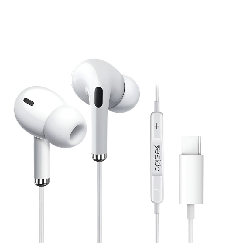 Yesido Earphone Deep Bass Type-C, White
