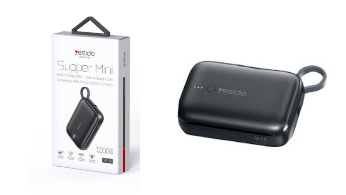 YP18/Yesido  Power Bank 10000mAh Super Mini Power Bank / Black / N/A