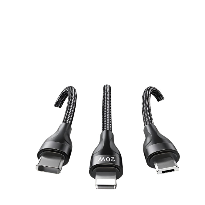 Yesido Cable Fast Charger 3 In 1, Usb-C to Type-C, 20Watts, Black Yesido Cable Fast Charger 3 In 1, Usb-C to Type-C, 20Watts, Black