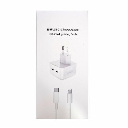 SHT Power Adapter USB C To C, USB C To Lightning Cable, 50Watts, White