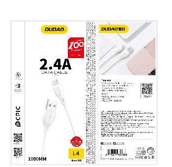 Dudao Data Cable USB to Lightning, TypeC, Micro, 1.2Mm, White