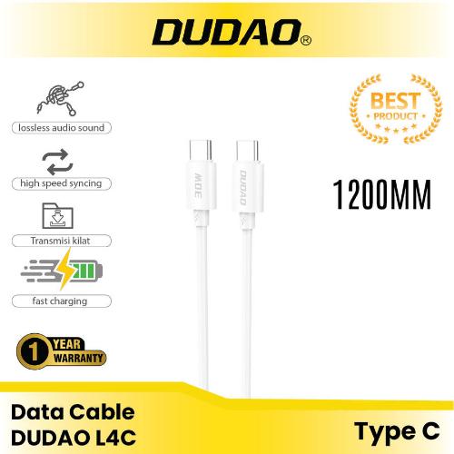 Dudao Data Cable TypeC to TypeC,30Watts, 1.2Mm, White