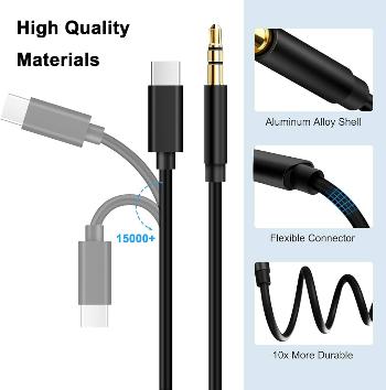 Legand Audio Adapter Cable 3.5 AUX to TypeC, Black