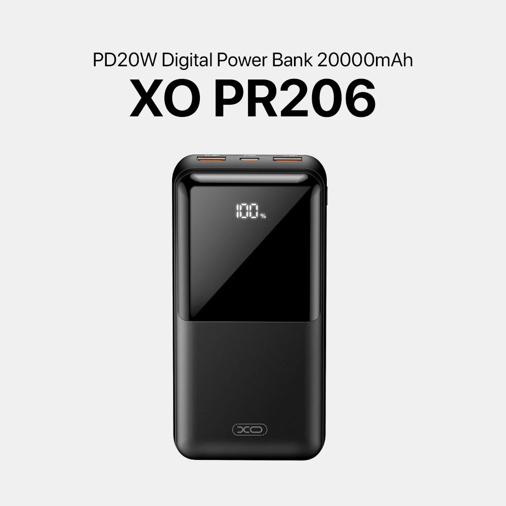 Xo Power Bank Digital Display, 20000Mah, Black