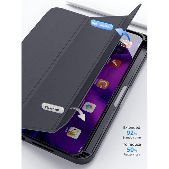 Totu Curtain Series Leather Case iPad 11, Black