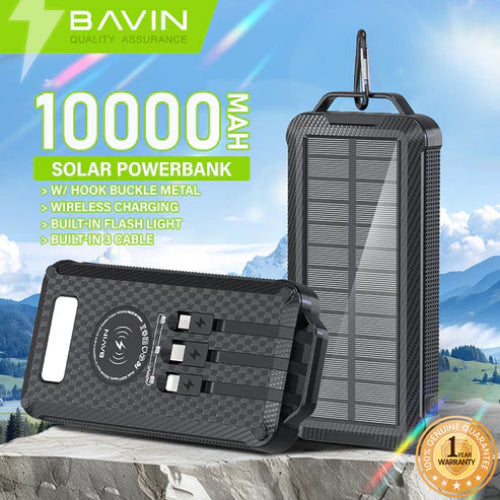 Bavin Power Bank Wireless Charging 10000Mah, Black