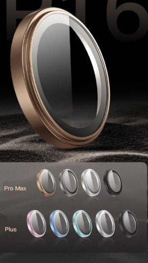 Round glass lens with color options displayed on a dark background