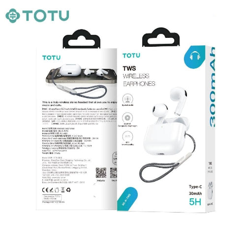 Totu Earbuds Modern Bluetooth, White