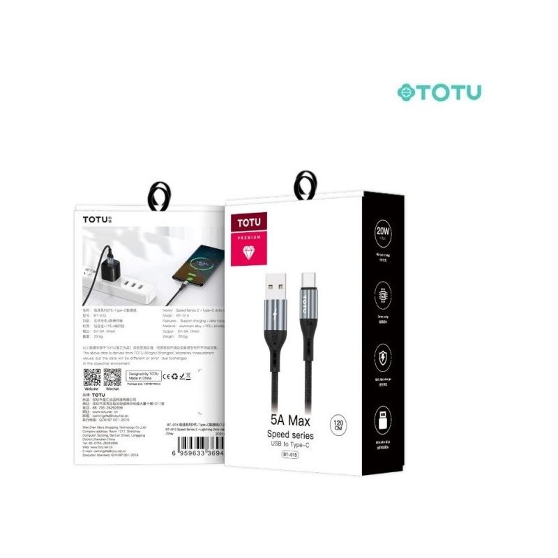 BT-015 5A MAX SPEED SERIES 120CM / Data Line Fast Charging 2.4A USB Cable Fast Charging / Black / N/A