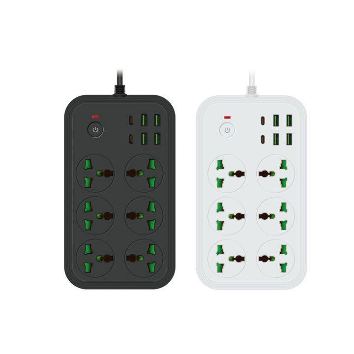 T24-3m /SHT Power Socket- 6 AC-4USB-2TYPE C  3000W/ cable 3m