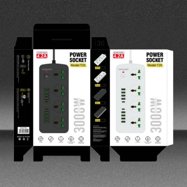 Sht Power Socket- 4 Ac-8Usb-2Type C 3000W/ Cable 3M Sht Power Socket- 4 Ac-8Usb-2Type C 3000W/ Cable 3M