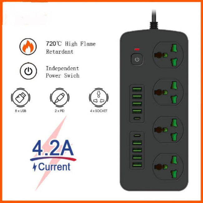 Sht Power Socket- 4 Ac-8Usb-2Type C 3000W/ Cable 3M Sht Power Socket- 4 Ac-8Usb-2Type C 3000W/ Cable 3M