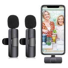 K9 Dual / Dual Wireless Microphone K9 for iPhone iPad case / Black / N/A