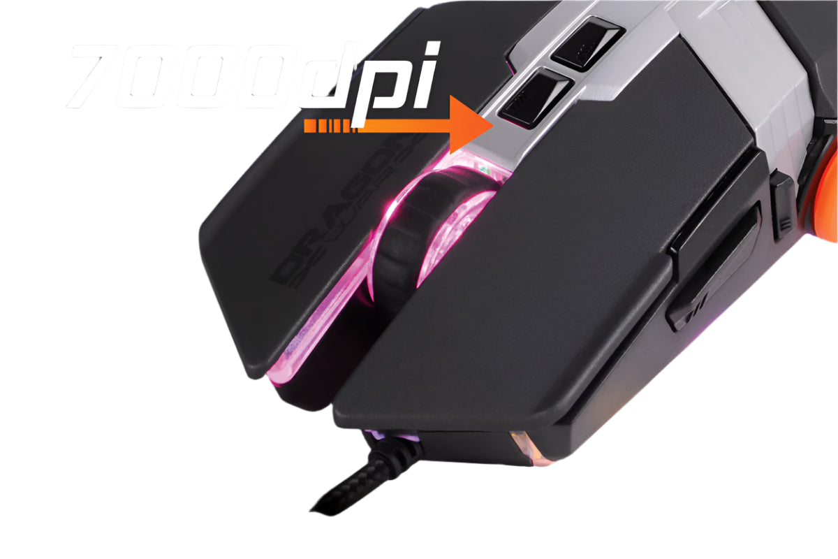 Dragon G22 Professional RGB Gaming Mouse, 7000Dpi, Black