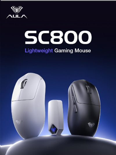 Aula Rechargeable Gaming Mouse Bluetooth & Wireless, White