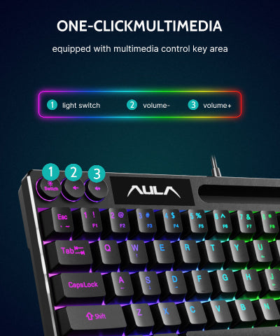 Aula Mechanical Gaming Keyboard Wired, Black