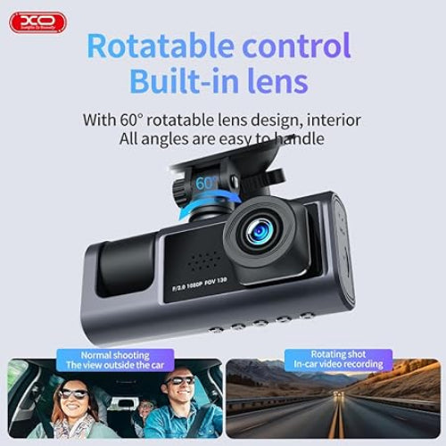 Xo Camera Car Front Rear Recorder, Full HD, Black Xo Camera Car Front Rear Recorder, Full HD, Black