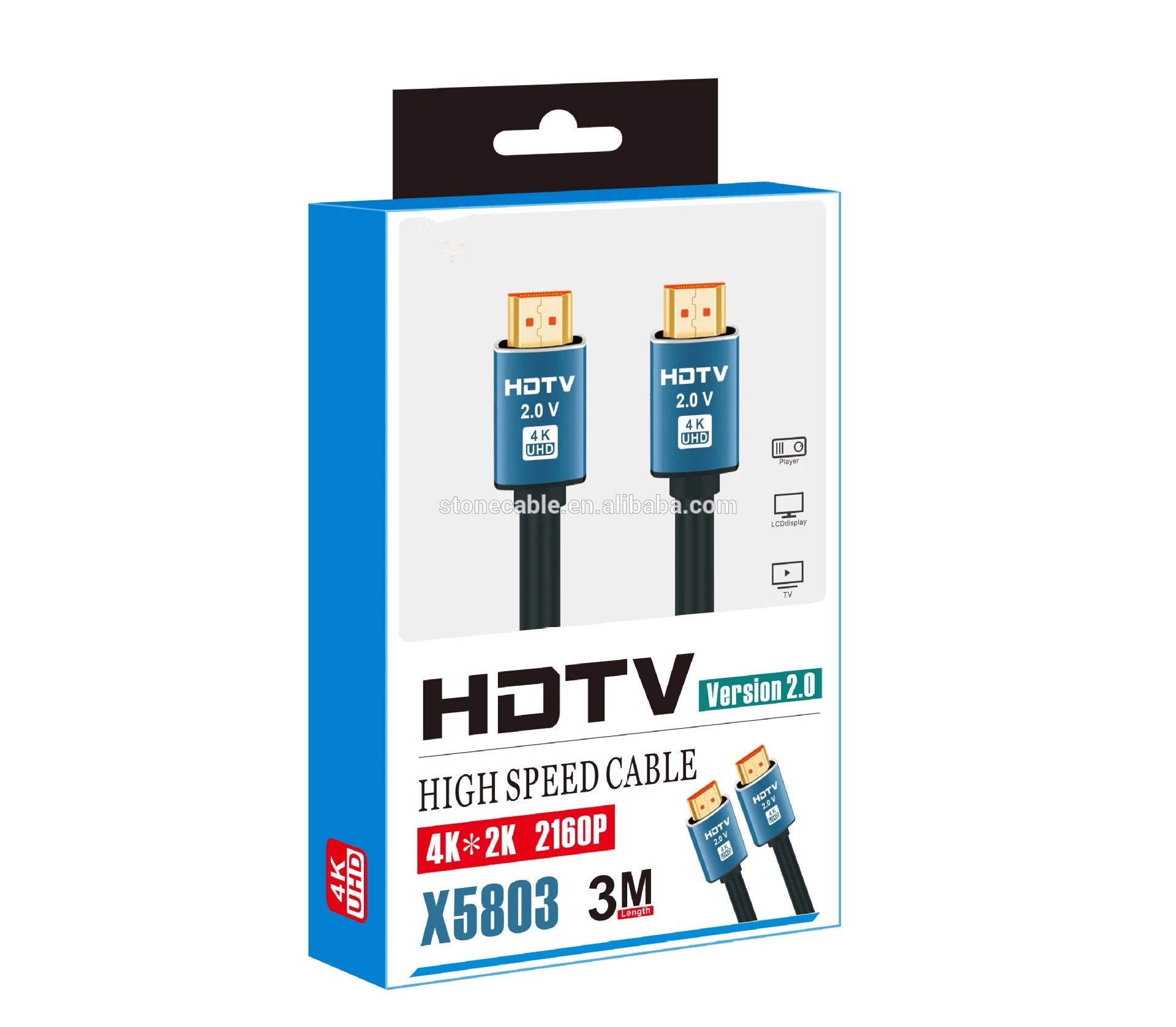 X5803 /   Soidarity 2.0V TV HDMI CABLE 3 m Cable / Black / N/A