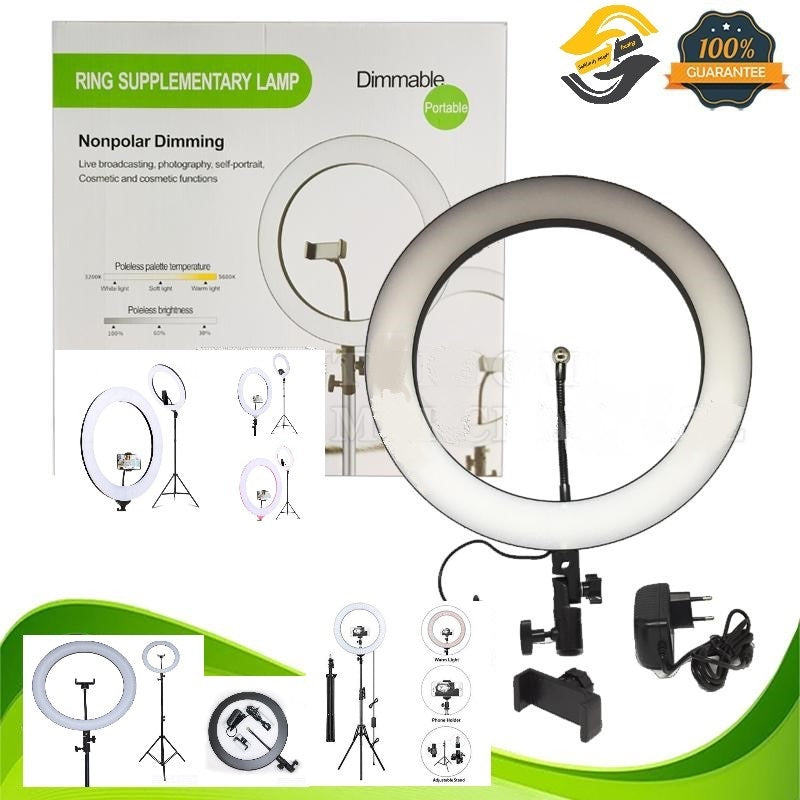 Ring Supplementary/Ring Supplementary Lamp Dimmable Portable+ Stand+Holder mob. Portable / Black / N/A